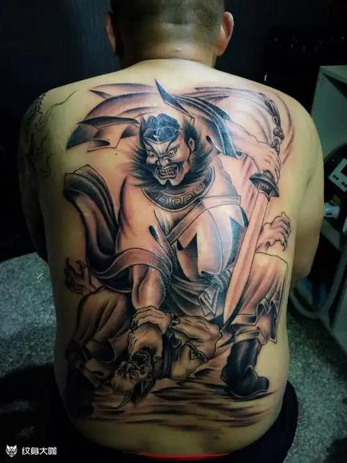 后背钟馗_纹身图案手稿图片_陈允尚的纹身作品集