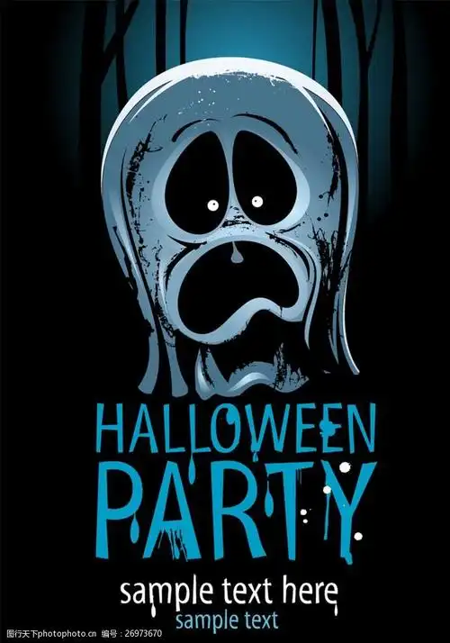 万圣节幽灵海报矢量素材