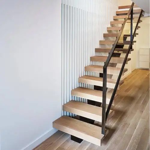 2021年最新loft阁楼别墅大气钢木定制家用现代 室内整体直梁钢木楼梯