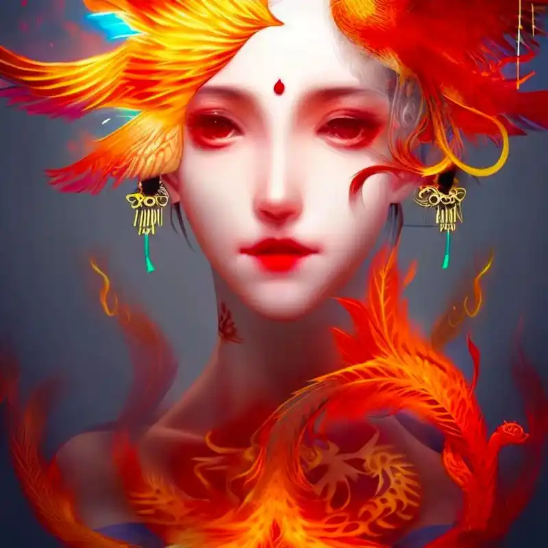 凤凰于飞,青鸾红焰#图文伙伴计划 #ai绘画 #古风 #c - 抖音
