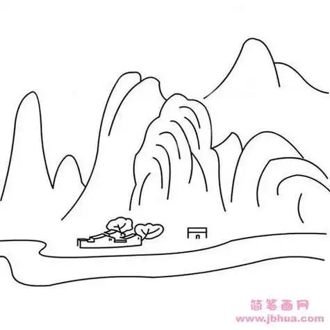 儿童风景古榆树简笔画又简单又好看的山水风景画简笔画原创教程步骤