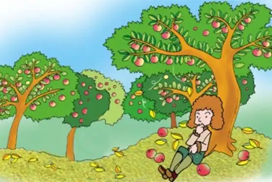 说来也奇怪,突然有一天,牛顿与往常一样玩耍过后坐在苹果树下休息