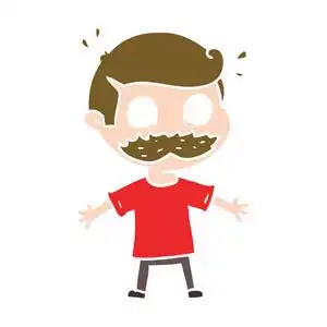 惊艳的图素色风格卡通胡子男惊艳照片