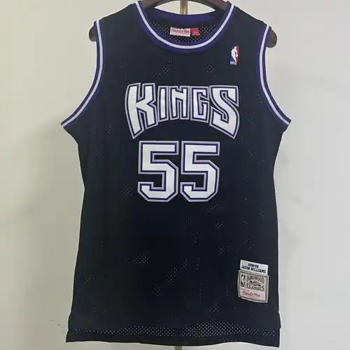 滕讯体育同款国王队55号威廉姆斯球衣4韦伯刺绣复古4口袋just篮球裤篮