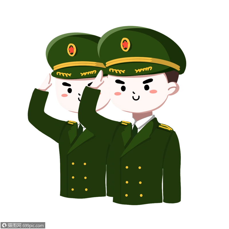 卡通陆军仪仗队敬礼军帽