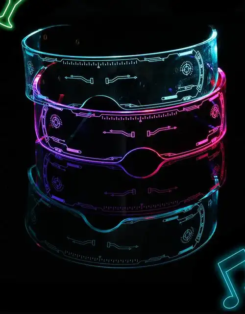 发光眼镜炫酷蹦迪赛博朋克未来科技感led酒吧道具网红男科幻透明加购