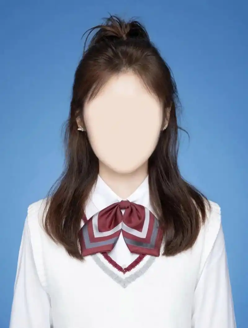 可适用于考试的蓝底半身照模板来了呦～ 全天在线修图~还有超多写真照