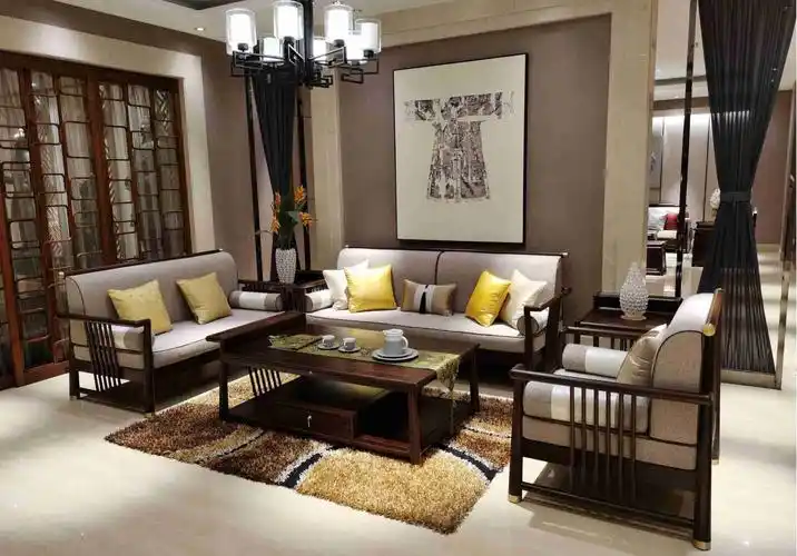 新中式鸡翅木沙发123六件套