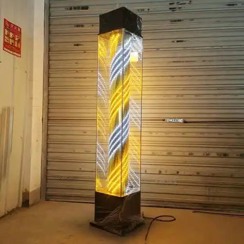 理发店门口转灯 理发店美容美发落地led转灯户外标志灯发廊钢化玻璃大