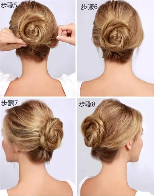 婚礼妈妈盘发发型三步骤1,梳一个松散的低马尾.