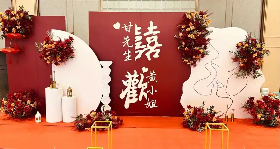 福州婚礼小预算舞台背景迎宾区布置3999