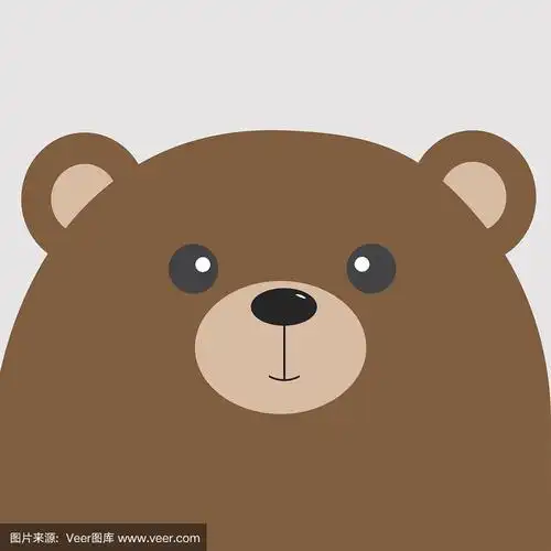 熊,灰熊,大脑袋.可爱的卡通人物.