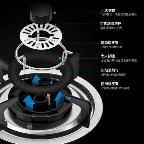 midea/美的 q213b 燃气灶嵌入式单双灶台式天然气液化气灶具猛火-t