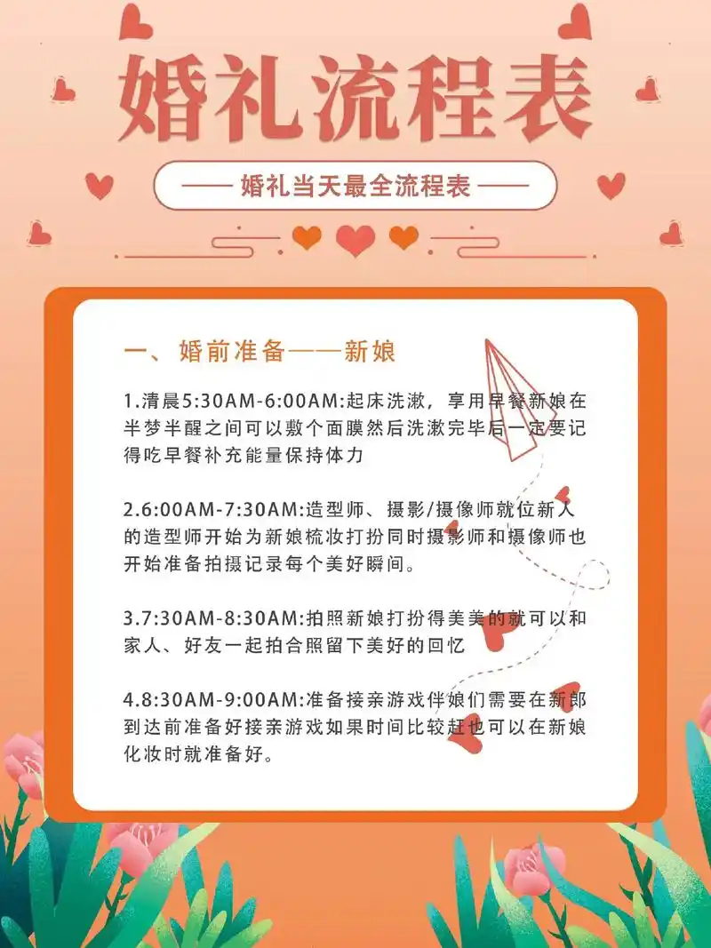 婚礼流程表,婚礼当天最全流程表.婚礼流程表,婚礼当天最全流程 - 抖音