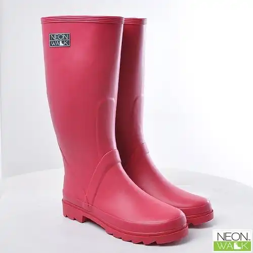 经典长筒纯色雨靴-桃红色