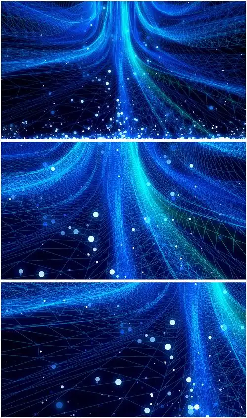 4k唯美蓝色粒子舞台背景视频素材