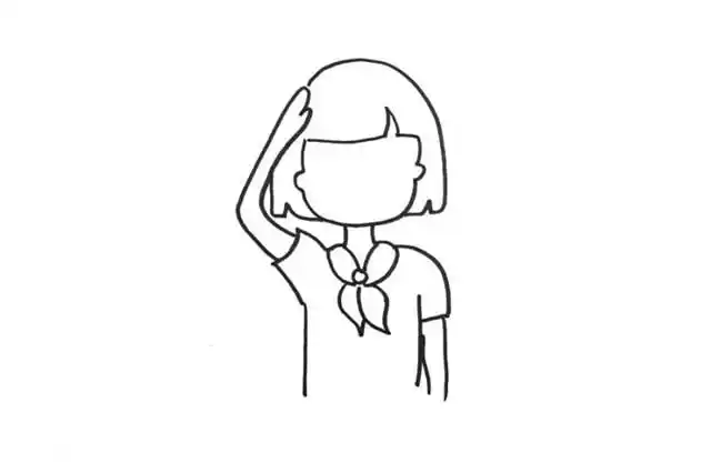 少先队员敬礼简笔画怎么画图片