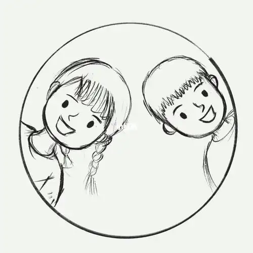 我家有两个姐弟可爱头像77星空背景#我是原创插画师  #可爱头像