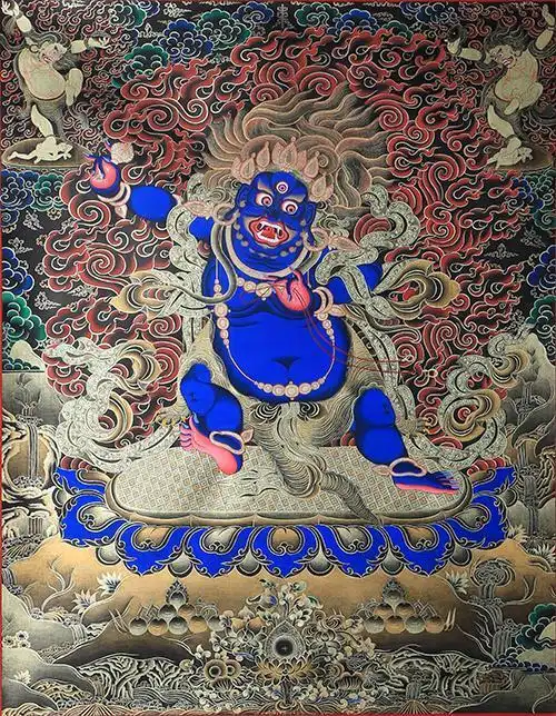 四臂观音:四臂观音与文殊菩萨,金刚手菩萨,合称三族姓尊,代表大悲