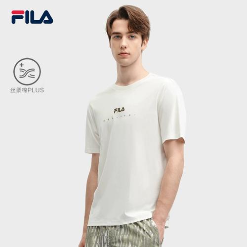fila 斐乐官方男子针织短袖衫2024春新复古骑行舒适纯棉运动t恤男