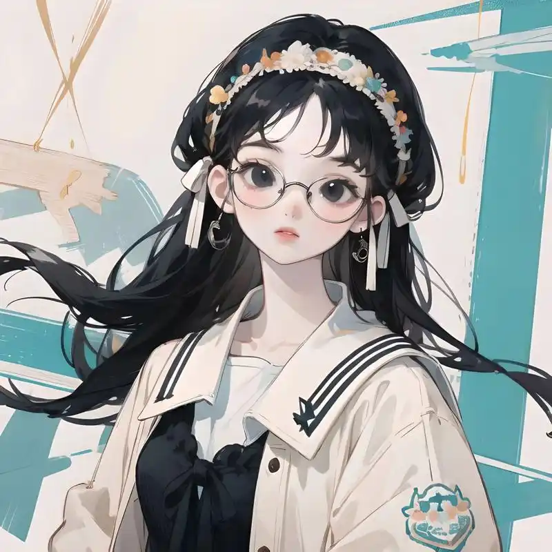 眼镜61女生头像～ 美女贴贴～学生气息扑面而来,眼镜控这谁顶得住呀