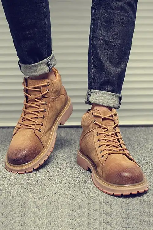 真皮男鞋英伦马丁靴男鞋复古靴子男士工装靴皮鞋男