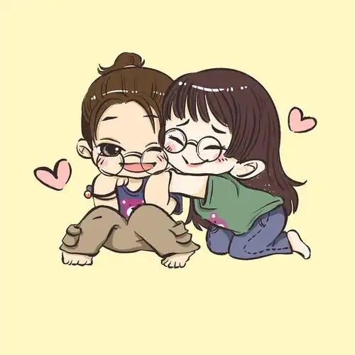 情侣q版插画头像|动漫|单幅漫画|蓉蓉妮 - 原创作品 - 站酷 (zcool)