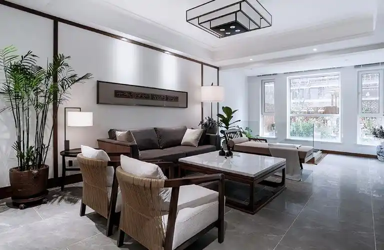 简洁中式装修效果图隐藏的会客厅太棒了