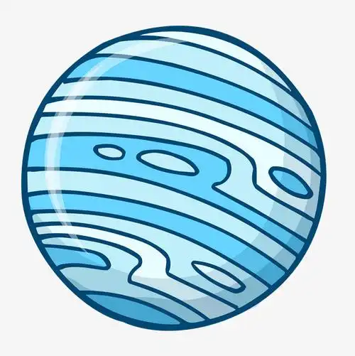 蓝色手绘矢量蓝色星球