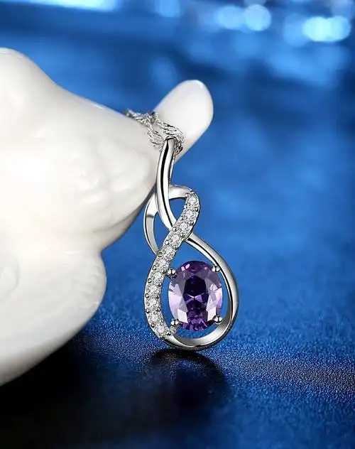 特惠s925银紫色天使吊坠(附送银链)