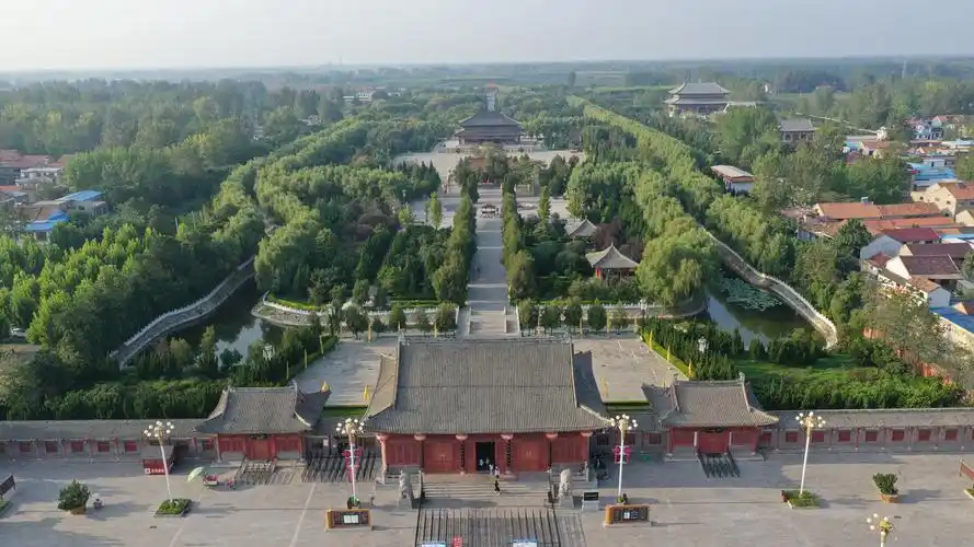 航拍河南省鹿邑县太清宫景区