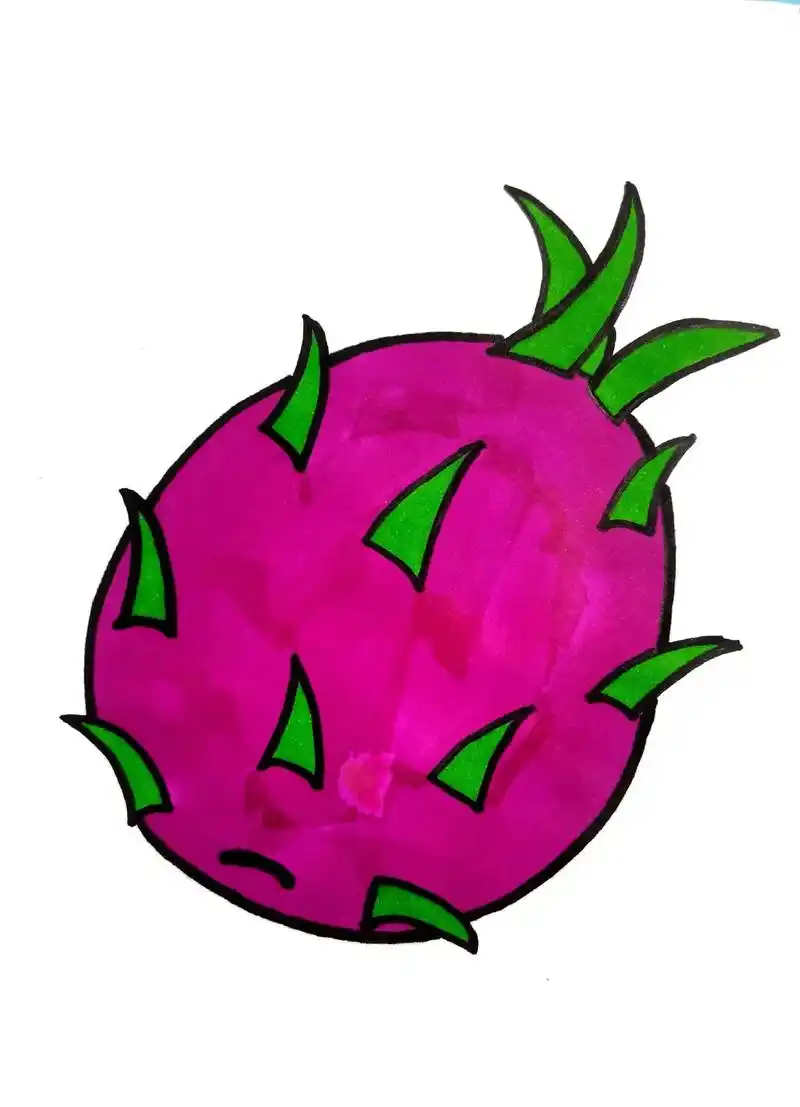 火龙果儿童简笔画,三分钟即可完成超简单