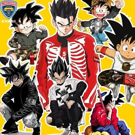 动漫潮牌联名七龙珠孙悟空悟饭贴画