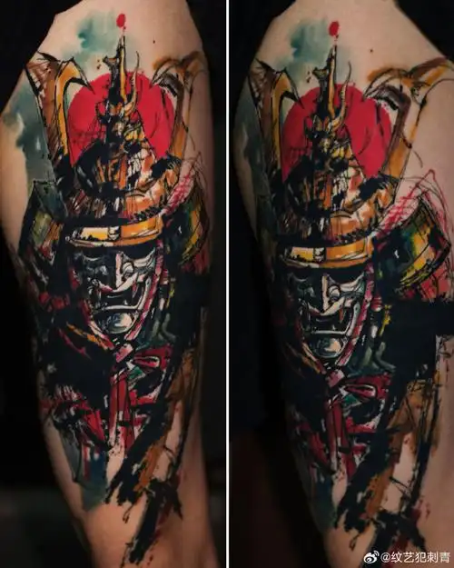 纹艺犯刺青##广州纹身##广州刺青##彩色纹身##武士纹身##纹身恢复后