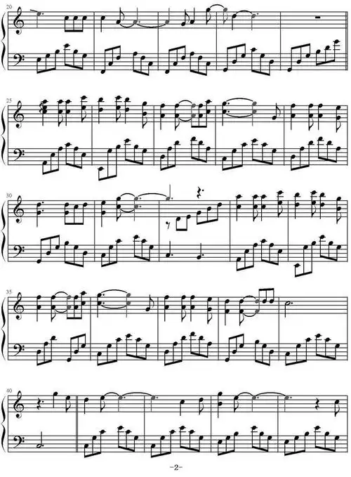 当你老了 赵海洋 钢琴谱 五线谱