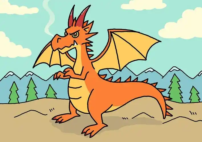 凶恶的巨龙简笔画画法步骤