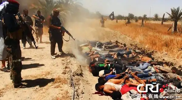 现场图   当地时间2014年6月14日,伊拉克萨拉赫丁,伊拉克极端武装"