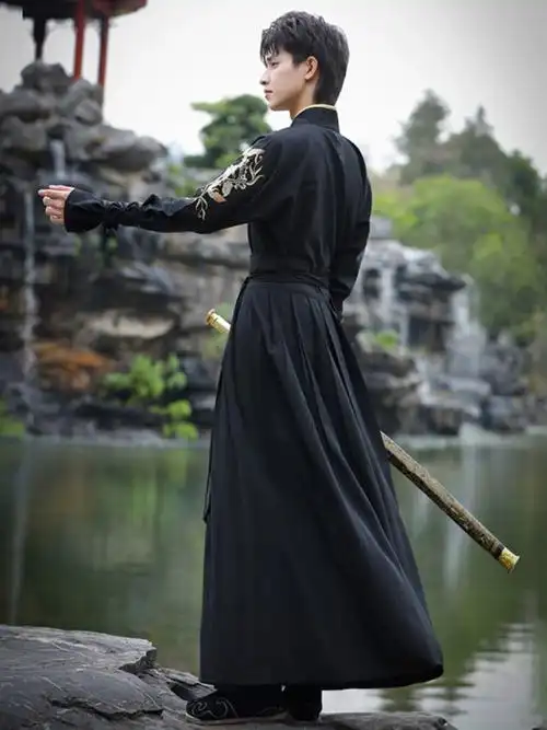 汉服男古风武侠剑客大码中国风公子春秋古装日常学生班服表演套装