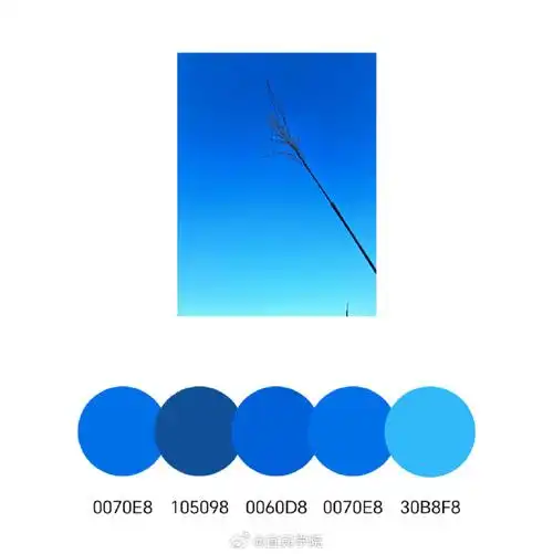 宜分享##夏日调色盘#  在色谱中,蓝色是一种代表宽广和理性的颜色.