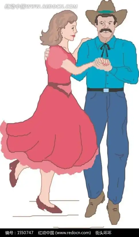 跳舞的男女卡通人物eps素材免费下载_红动网