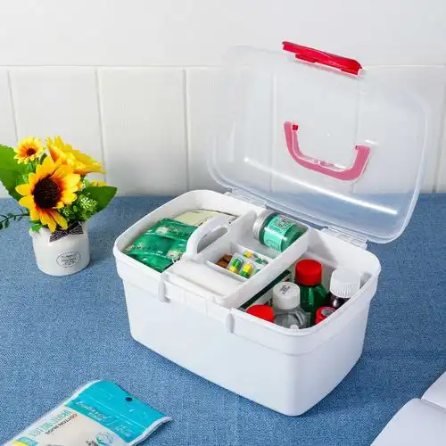 家庭药箱收纳医药箱药品箱厂家批发可加印logo小药箱活动赠品药箱