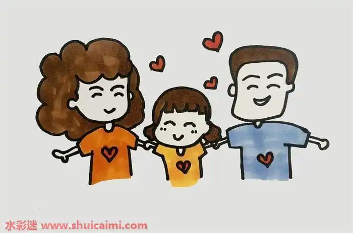 一家三口怎么画一家三口简笔画步骤