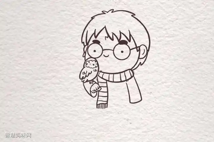 哈利波特简笔画画法步骤-图4