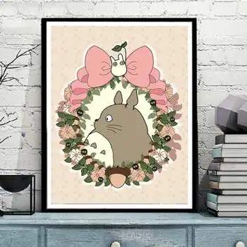 佳彩天颜 diy数字油画手绘儿童卡通动漫风景装饰画 带内框丙烯画 龙猫