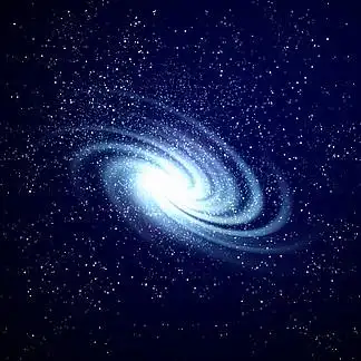 发光的银河系对黑色空间和星星的形象