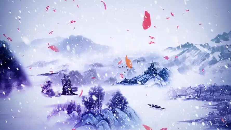 视频素材 配乐歌舞成品 水墨发如雪视频背景led演出舞台大屏