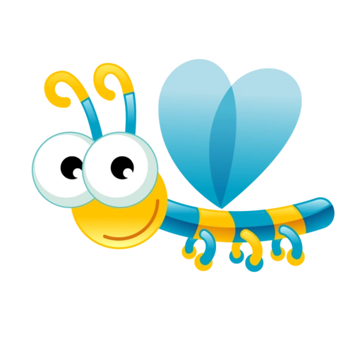 手绘卡通动物蜻蜓图片