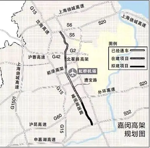 图说:嘉闵高架规划图.来源:上海观察