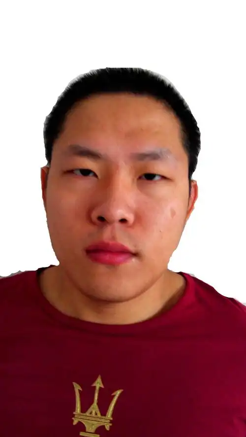 谁能帮我把这张照片ps成一寸的白底照片啊,再帮我排版到5寸的相纸上排