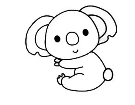 考拉幼儿简笔画 树袋熊怎么画 中级简笔画教程-第6张